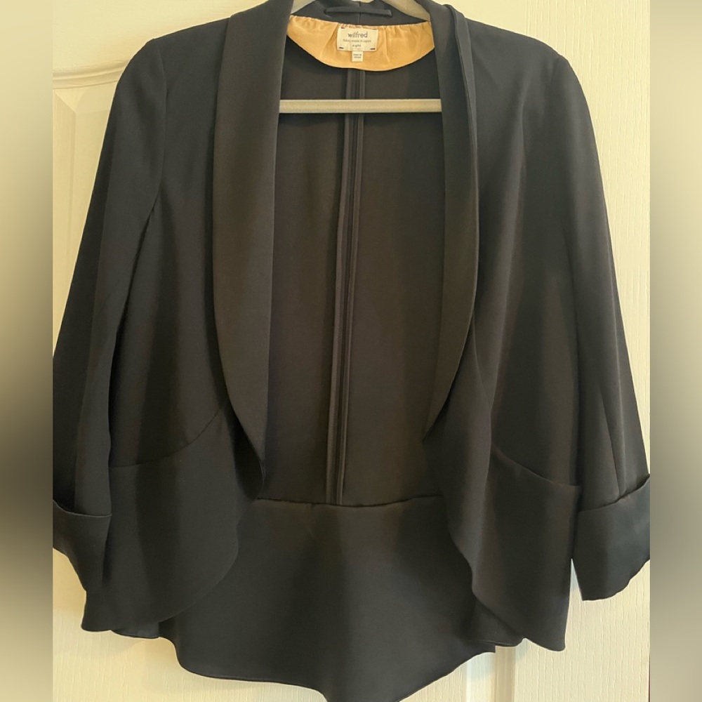 Wilfred Charcoal Shawl Collar Blazer